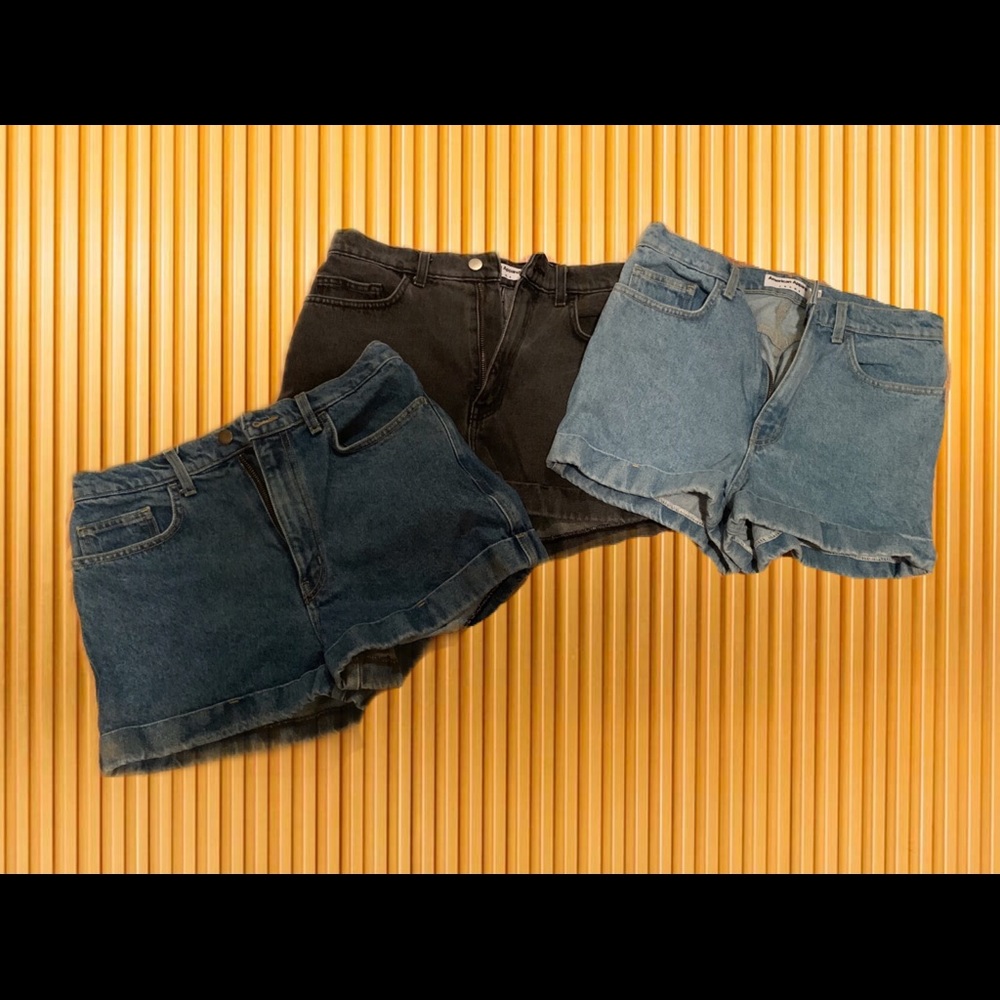American apparel high waisted jean shorts